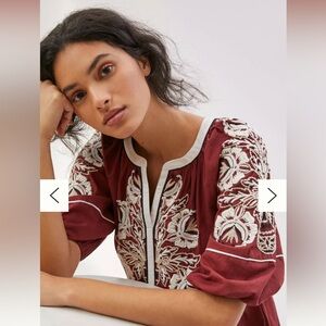 Anthropologie Gretel Embroidered Maxi Dress